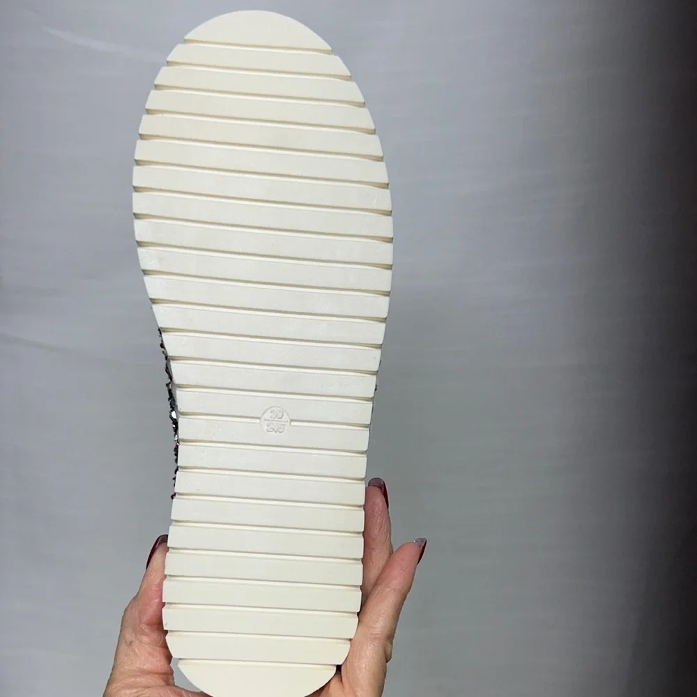 Glittering Red Women's Loafers with Bow - Picture 6 of 12